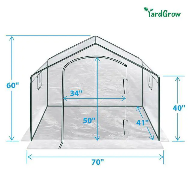 Alt view image 4 of 7 - YardGrow 5.9'x3.5'x5'H Portable Mini Greenhouse Clear Hot House Outdoor Plant Gardening Greenhouse Flower House