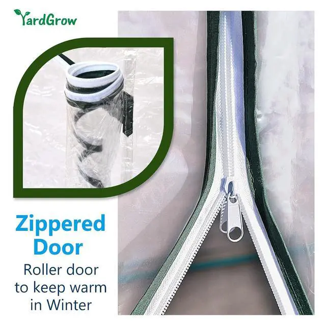 Alt view image 5 of 7 - YardGrow 5.9'x3.5'x5'H Portable Mini Greenhouse Clear Hot House Outdoor Plant Gardening Greenhouse Flower House