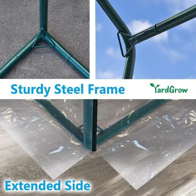 Alt view image 7 of 7 - YardGrow 5.9'x3.5'x5'H Portable Mini Greenhouse Clear Hot House Outdoor Plant Gardening Greenhouse Flower House