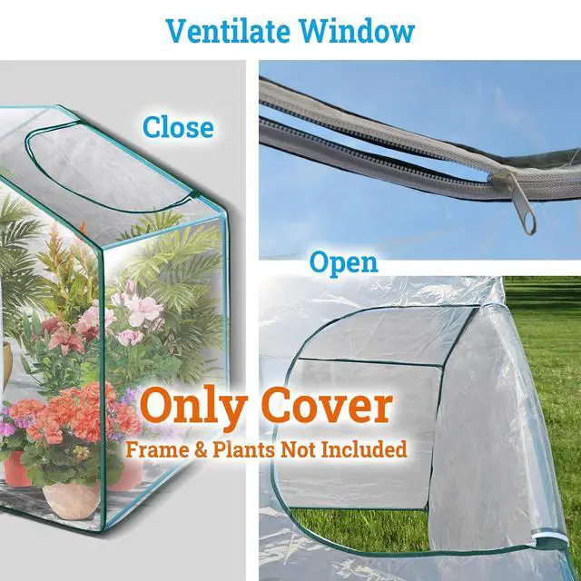 Alt view image 5 of 6 - YardGrow 5.9'x3.5'x5'H Mini Clear Hot House Outdoor Gardening Planter Greenhouse Garden Patio Portable