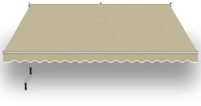 Main image of YardGrow 13'x10' Patio Awning Retractable Awning Sun Shade Manual Patio Deck Awning Outdoor (Beige)