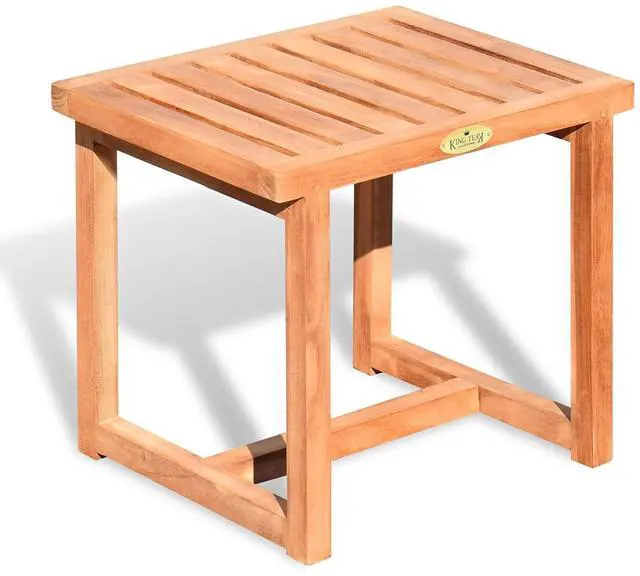 Main image of YardGrow 17.8'' Teak Shower Bench Indoor Shower Seat Outdoor Patio Shower Stool