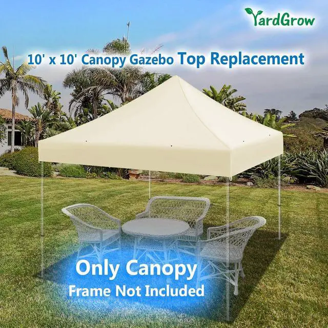 Alt view image 3 of 4 - Yardgrow Replacement Canopy for 10'x10' Ez POP UP Tent Instant Gazebo Polyester Cover ONLY(Frame is not Included) (Ecru)
