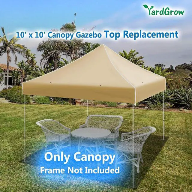 Alt view image 3 of 4 - Yardgrow Replacement Canopy for 10'x10' Ez POP UP Tent Instant Gazebo Polyester Cover ONLY(Frame is not Included) (Beige)