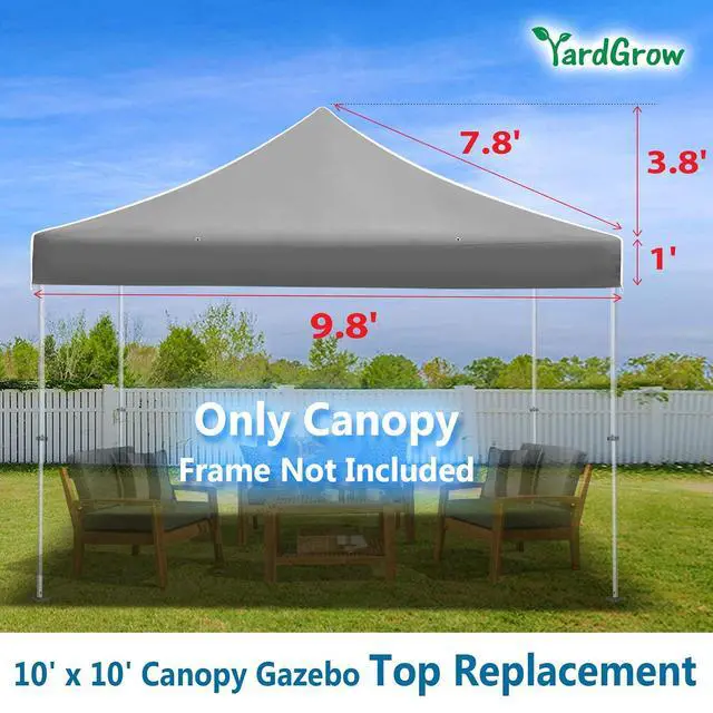 Alt view image 2 of 4 - Yardgrow Replacement Canopy for 10'x10' Ez POP UP Tent Instant Gazebo Polyester Cover ONLY(Frame is not Included) (Grey)