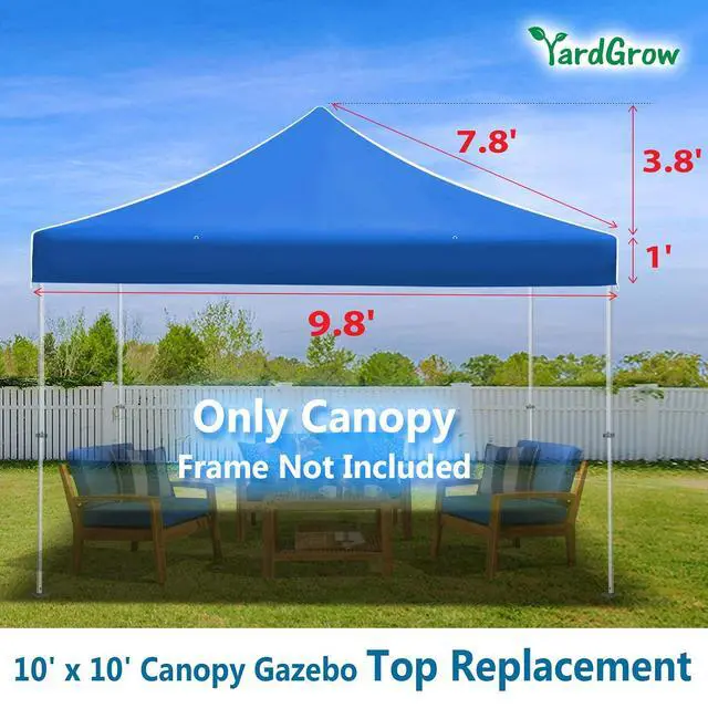 Alt view image 2 of 4 - Yardgrow Replacement Canopy for 10'x10' Ez POP UP Tent Instant Gazebo Polyester Cover ONLY(Frame is not Included) (Blue)
