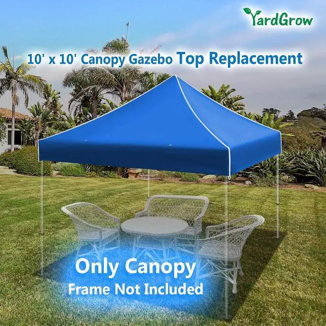 Alt view image 3 of 4 - Yardgrow Replacement Canopy for 10'x10' Ez POP UP Tent Instant Gazebo Polyester Cover ONLY(Frame is not Included) (Blue)