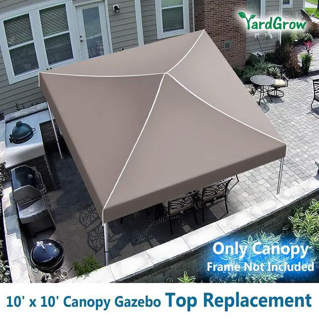 Alt view image 3 of 4 - Yardgrow Replacement Canopy for 10'x10' Ez POP UP Tent Instant Gazebo Polyester Cover ONLY(Frame is not Included) (Taupe)