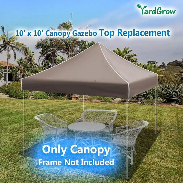 Alt view image 4 of 4 - Yardgrow Replacement Canopy for 10'x10' Ez POP UP Tent Instant Gazebo Polyester Cover ONLY(Frame is not Included) (Taupe)