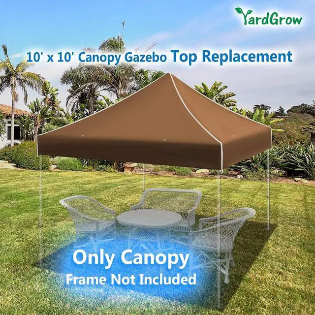 Alt view image 3 of 4 - Yardgrow Replacement Canopy for 10'x10' Ez POP UP Tent Instant Gazebo Polyester Cover ONLY(Frame is not Included) (Brown)