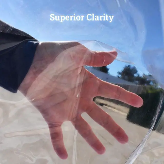 Alt view image 5 of 7 - YardGrow 12'x8' Heavy Duty Clear PVC Tarp Waterproof Clear Tarp Curtain Patio Panel with Grommets for Indoor/Outdoor (Blue)