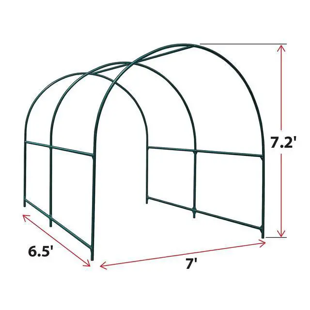 Alt view image 2 of 7 - YardGrow Garden Support Arch Frame Climbing Plant Arch Arbor Greenhouse Frame for Plants/Flowers/Vegetables Outdoor (6.5x7x7.2 FT)