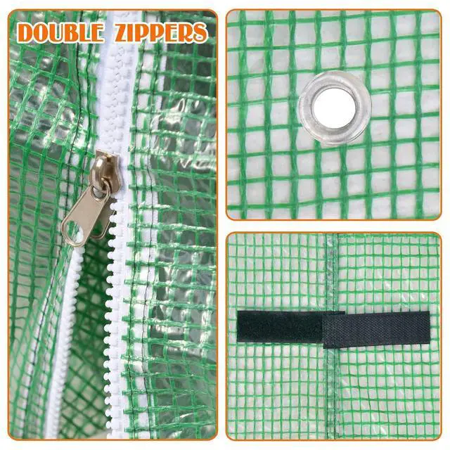 Alt view image 4 of 7 - YardGrow Greenhouse Replacement Cover Larger Walk in Outdoor Plant Gardening Greenhouse, Cover ONLY, Frame Does NOT Included (Green, 10x7x6 FT)