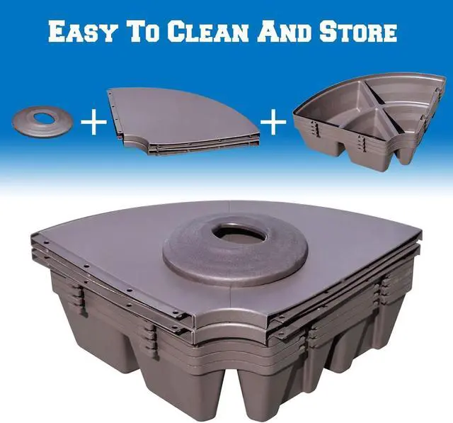 Alt view image 6 of 7 - YardGrow Patio Umbrella Stand Base for Outdoor Offset Umbrella Heavy Duty Weights Round Base Water or Sand Refillable Plate Set, 4-Piece