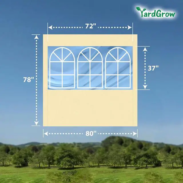 Alt view image 4 of 7 - YardGrow 3-Pack Sidewall Gazebo Pop Up Tent Sidewall Canopy with Window