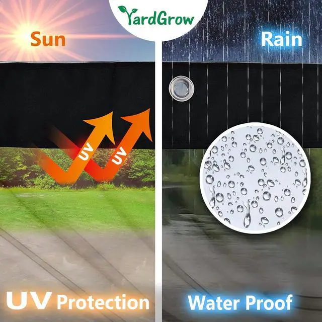 Alt view image 4 of 7 - YardGrow 20'x8' Heavy Duty Clear Tarp Curtain Waterproof Clear PVC Tarp Patio Panel with Grommets for Indoor/Outdoor (Black)