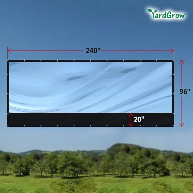 Alt view image 5 of 7 - YardGrow 20'x8' Heavy Duty Clear Tarp Curtain Waterproof Clear PVC Tarp Patio Panel with Grommets for Indoor/Outdoor (Black)