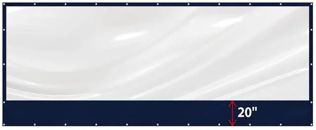 Main image of YardGrow 20'x8' Heavy Duty Clear Tarp Curtain Waterproof Clear PVC Tarp Patio Panel with Grommets for Indoor/Outdoor (Blue)