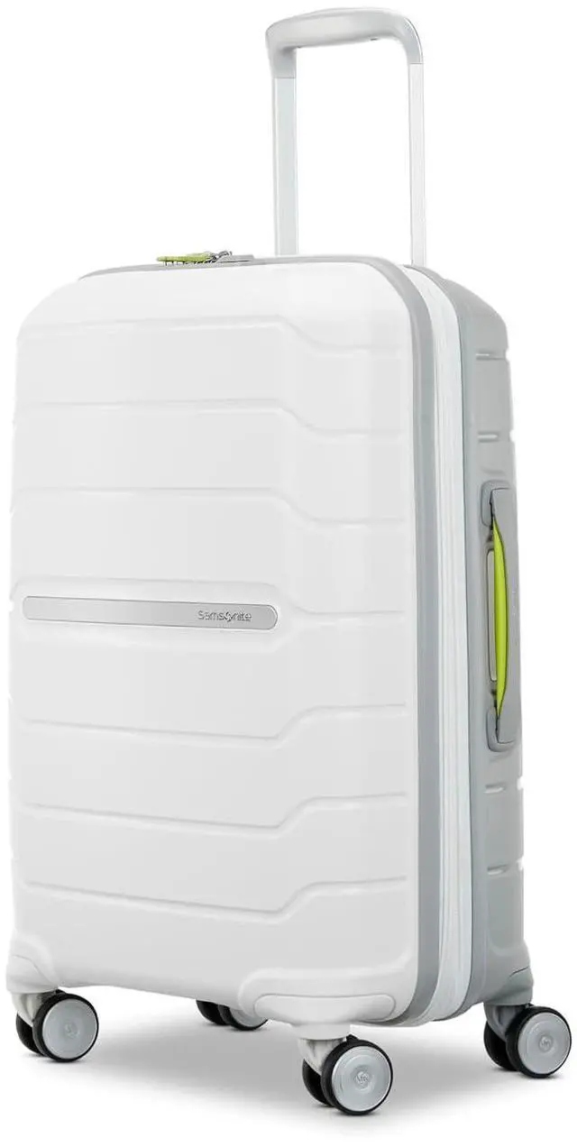 Main image of Samsonite Freeform Hardside Carry-On Luggage with Spinner Wheels - Hardshell Suitcase - TSA, Airline-Approved - Expandable Hard Shell, Smooth Rolling Wheels for Lightweight Travel - White/Grey