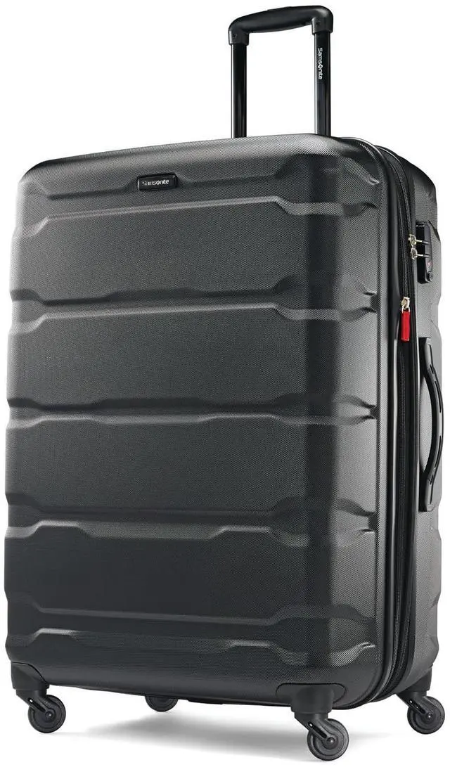 Main image of Samsonite Omni PC Hardside Expandable Luggage with Spinner Wheels, Black, Checked-Large 28-Inch