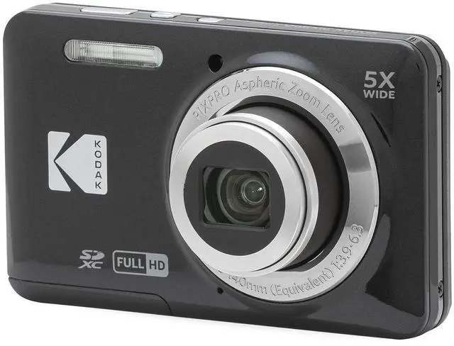 Main image of KODAK PIXPRO FZ55 16MP Compact Digital Camera, 5X Optical Zoom, Black | 1080p Full HD Video, 28mm Wide Angle Lens, 2.7 Inch LCD, Point and Shoot, Vlogging Camera, Li-Ion Battery