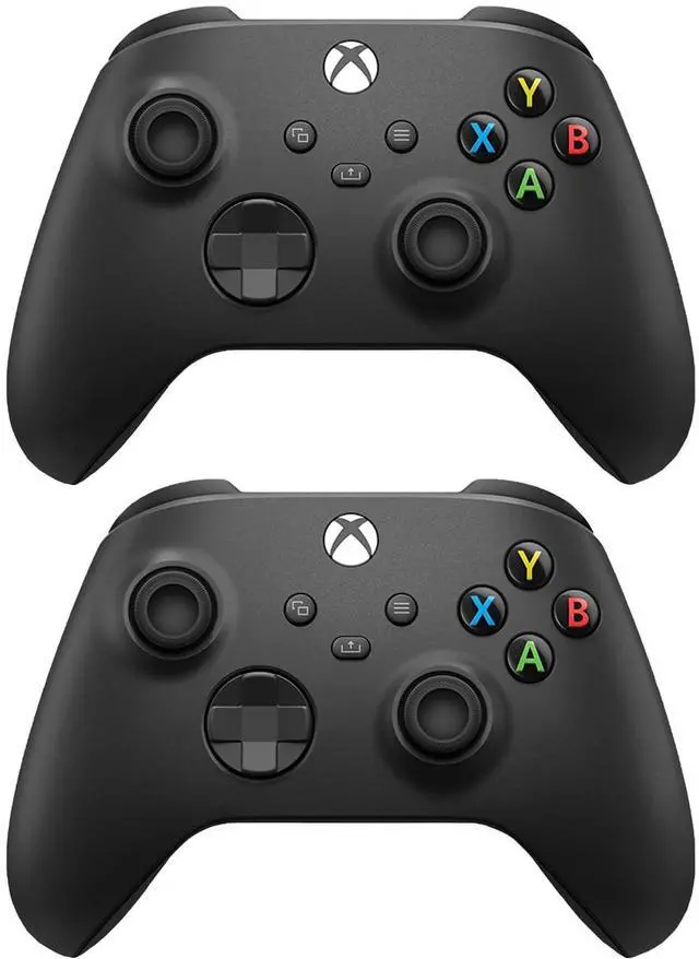 Main image of Microsoft Xbox Core Wireless Controller 2-Pack Bundle Carbon Black Xbox Series X|S, Xbox One, and Windows Devices