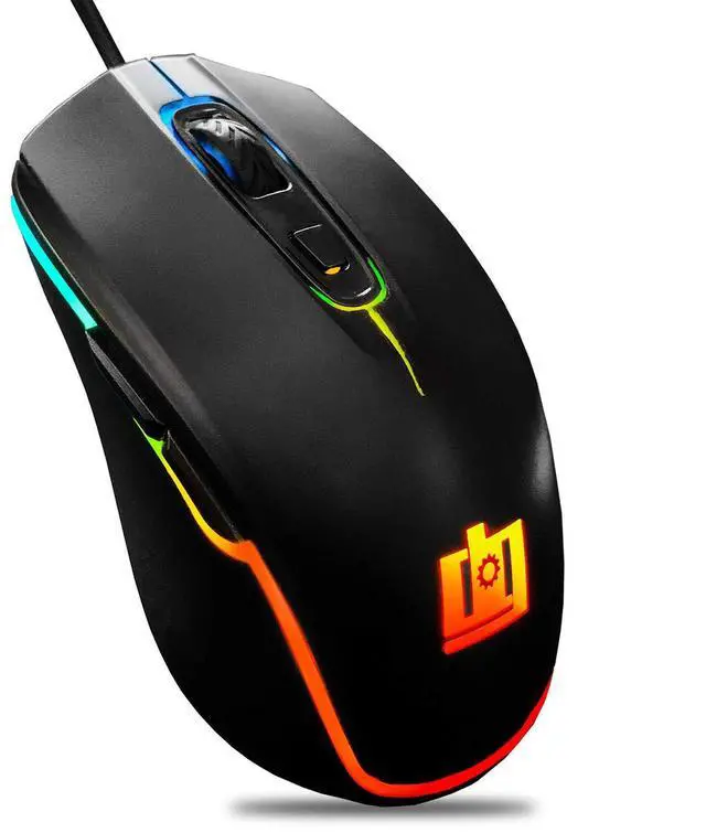 Main image of Deco Gear Wired Gaming Mouse | 800-5000 Adjustable DPI | High Precision Optical Mouse | Ergonomic for All Gaming Grips | 11 RGB Backlit Modes | 6 Buttons