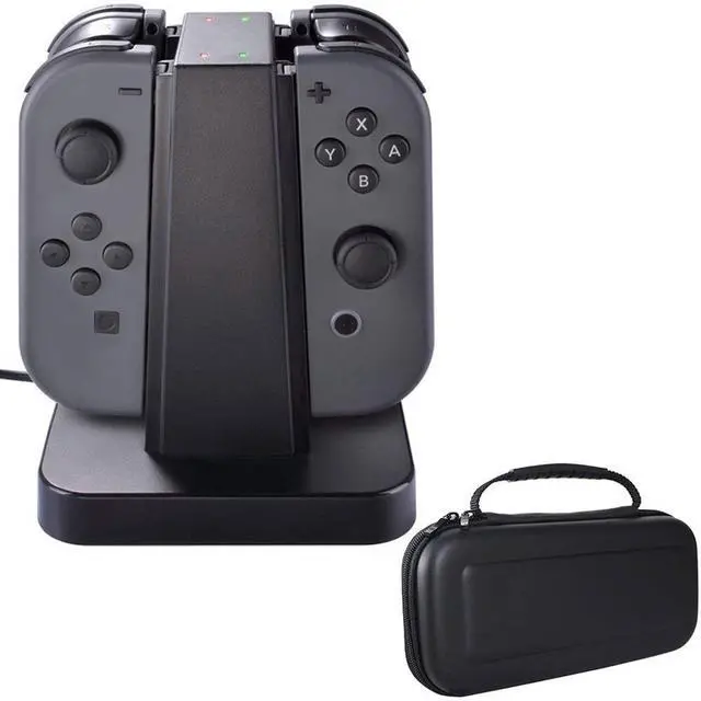 Main image of Deco Gear Compatible with Nintendo Switch Joy-Con Charging Dock (NSCD) with Hard Shell Travel Carrying Case (Black)