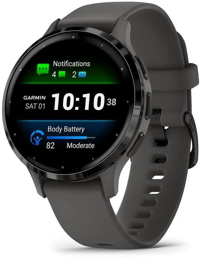 Main image of Garmin Venu® 3S, Premium Fitness Smartwatch, 41mm, Pebble Gray | Body Battery Energy Monitoring, Sleep Coach, Built-In Sports Apps, Built-In Speaker & Mic, Workout Benefit & Recovery Time