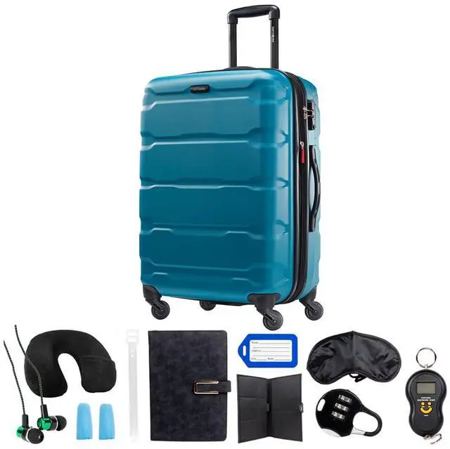 Main image of Samsonite Omni Hardside Luggage 28" Spinner Caribbean Blue (68310-2479) Bundle with Deco Gear Ultimate 10pc Luggage Accessory Kit