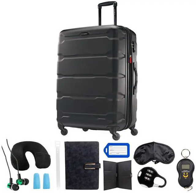 Main image of Samsonite Omni Hardside Luggage 28" Spinner Black (68310-1041) Bundle with Deco Gear Ultimate 10pc Luggage Accessory Kit