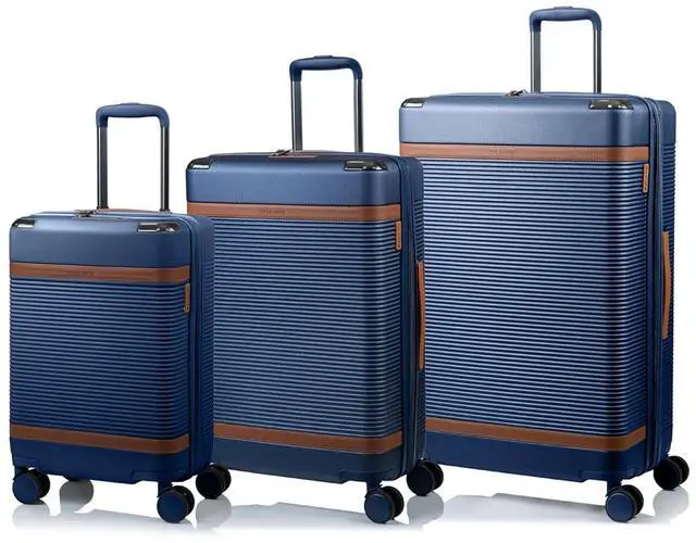 Main image of CHAMPS 'VINTAGE III COLLECTION' 3-PIECE EXPANDABLE HARDSIDE SPINNER LUGGAGE SET WITH USB PORT (NAVY)