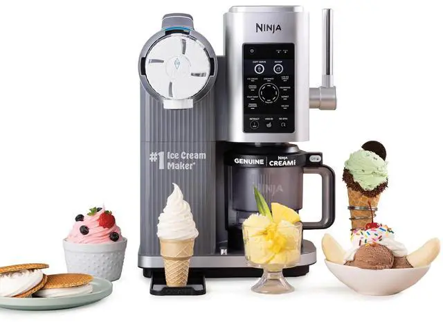 Main image of Ninja Creami Scoop & Swirl 13-in-1 Ice Cream and Soft Serve Maker, NC701 | Ninja Creami Scoop and Swirl turns almost anything into ice cream and soft serve at a button touch, scooped or swirled.