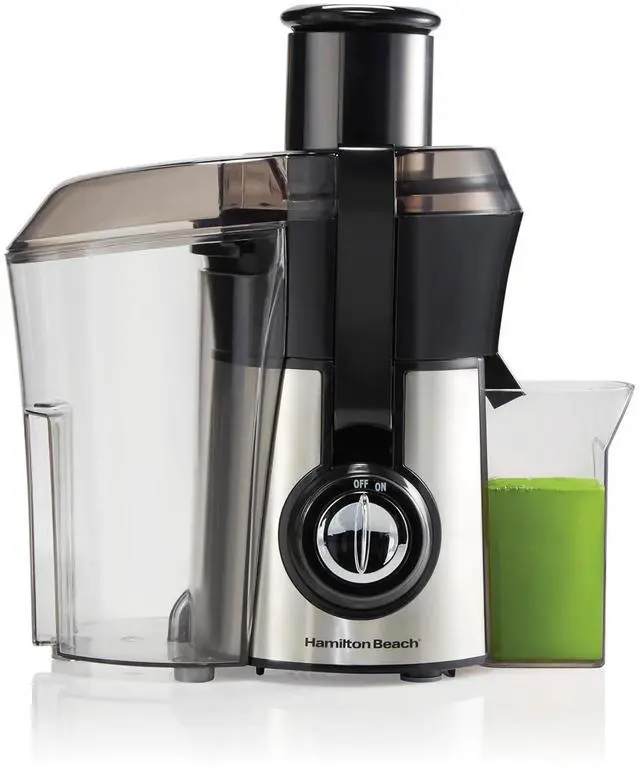 Main image of Hamilton Beach Centrifugal Juicer Machine With Big Mouth 3 Feed Chute | 800 Watt Motor Juices Whole Fruit And Vegetables | Easy to Clean BPA Free Dishwasher Safe Parts | Stainless Steel