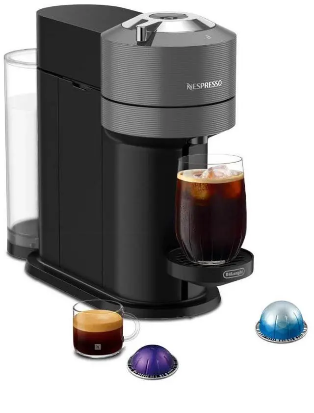 Main image of Nespresso Vertuo Next Coffee & Espresso Maker by De'Longhi | Slim, sustainable design brews 6 cup sizes topped with velvety crema, from espresso to 18 oz. Over 40 Vertuo blends.