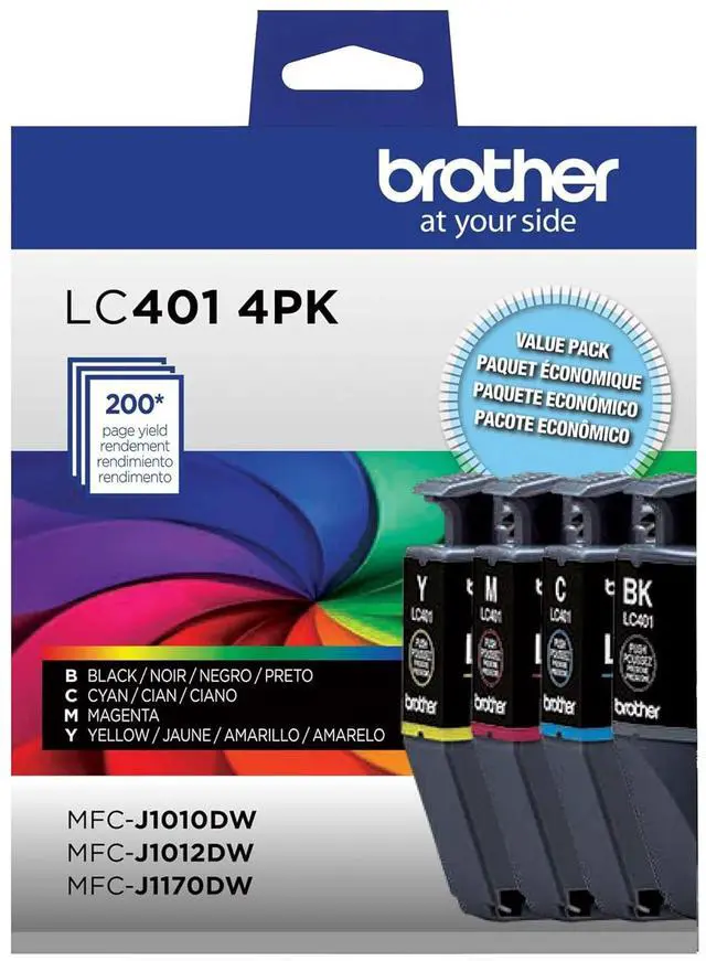 Main image of Brother Genuine LC4014PKS Standard Yield 4-Pack Ink Cartridges Includes 1 Cartridge Each of Black, Cyan, Magenta and Yellow
