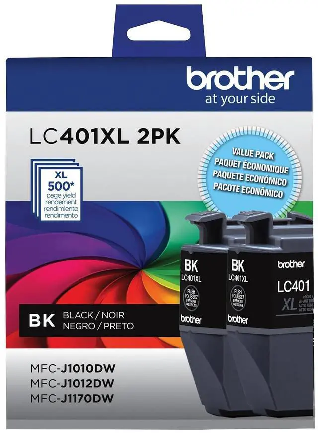 Main image of Brother Genuine LC401XL 2PK High Yield 2-Pack Black Ink Cartridges
