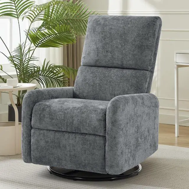 Main image of Korser 360° Rocking Chair, Nursery Rocker Chair with Side Pockets, Glider Nursing Chair with Steel Structure Base, Small Chair for Small Spaces, Chenille Swivel Accent Chairs for Living Room, Nursing