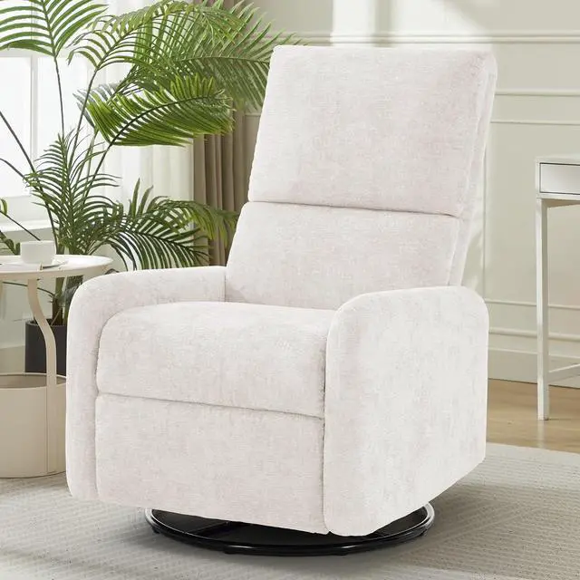 Main image of Korser 360° Rocking Chair, Nursery Rocker Chair with Side Pockets, Glider Nursing Chair with Steel Structure Base, Small Chair for Small Spaces, Chenille Swivel Accent Chairs for Living Room, Nursing