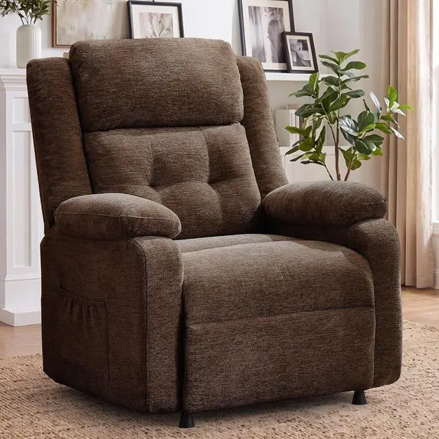 Main image of Korser Power Recliner Chair for Adults, Oversized Electric Recliner with Thickened Cushions, Reclining Chair for Bedroom, Living Room Chairs with Side Pockets, Chenille