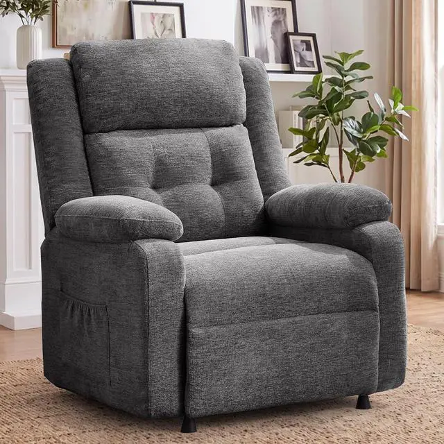 Main image of Korser Power Recliner Chair for Adults, Oversized Electric Recliner with Thickened Cushions, Reclining Chair for Bedroom, Living Room Chairs with Side Pockets, Chenille