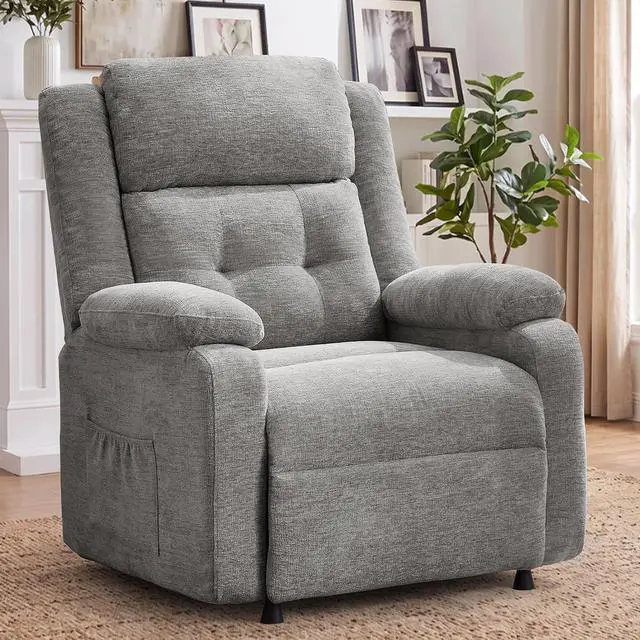Main image of Korser Power Recliner Chair for Adults, Oversized Electric Recliner with Thickened Cushions, Reclining Chair for Bedroom, Living Room Chairs with Side Pockets, Chenille