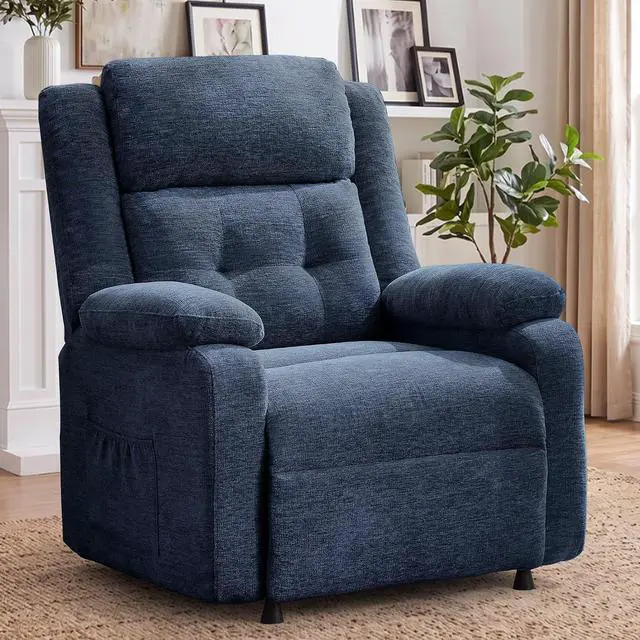 Main image of Korser Power Recliner Chair for Adults, Oversized Electric Recliner with Thickened Cushions, Reclining Chair for Bedroom, Living Room Chairs with Side Pockets, Chenille
