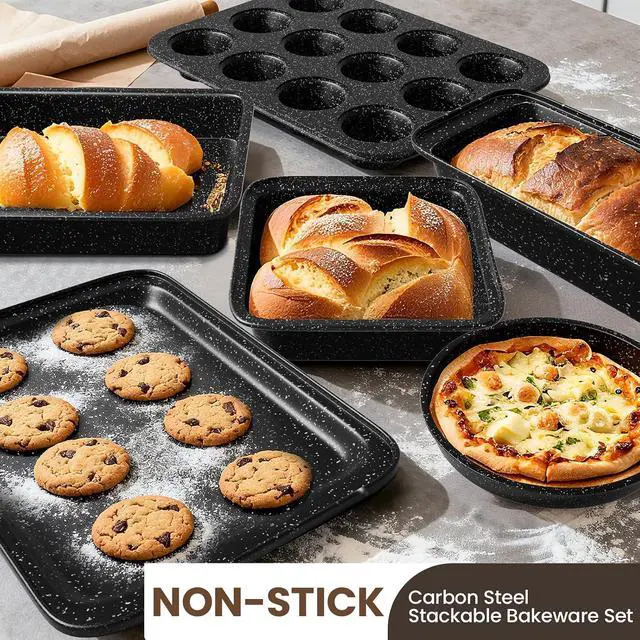 Alt view image 4 of 7 - Pots and Pans Set Non Stick, 31 Piece Kitchen Induction Cookware & Bakeware Set, Nonstick Kitchen Cooking Pans Set with Frying Pans Set Grill Pan Saucepan Baking Sheet & Utensils, PFOA Free