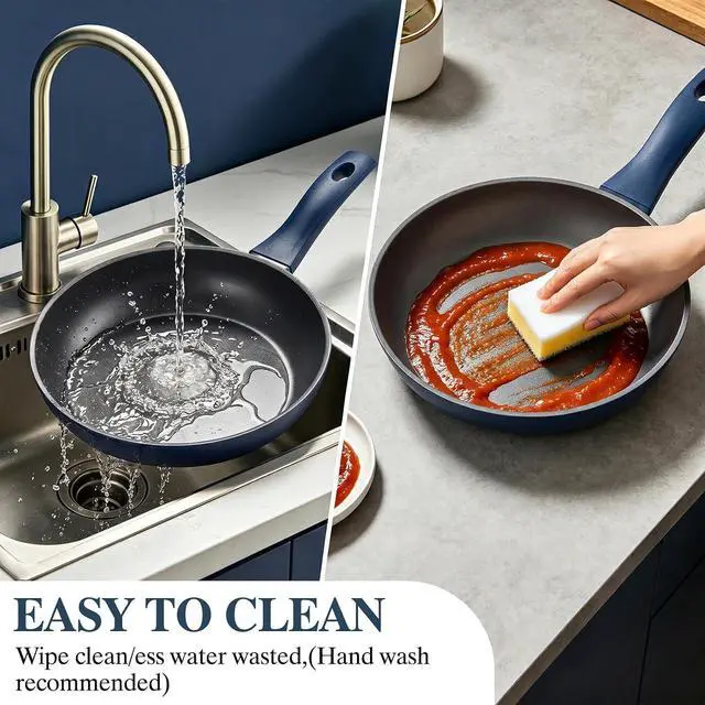 Alt view image 7 of 7 - Pots and Pans Set Nonstick, Umite Chef Kitchen Non Stick Induction Cookware & Bakeware Set - 31 PCS Cooking Pans Set with Frying Pans & Utensil, Sturdy & Easy to Clean & PFOA Free (Navy Blue)