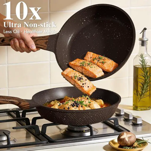 Alt view image 3 of 7 - Umite Chef 26PCS Pots and Pans Set Non Stick, Nonstick Cookware Sets, Induction Cook Ware, Includes Steamer & Silicone Utensils, Housewarming Gift, Kitchen Cooking Sets w/Frying pan (PFOS, PFOA Free)