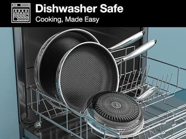 Alt view image 5 of 7 - Umite Chef Hybrid Non Stick Frying Pans Set, 8, 10 and 12-Inch Stainless Steel Skillets Pan for Cooking, Dishwasher & Oven-Safe Cooking Pan, Stay-Cool Handles, Induction Compatible PFOA Free Cookware
