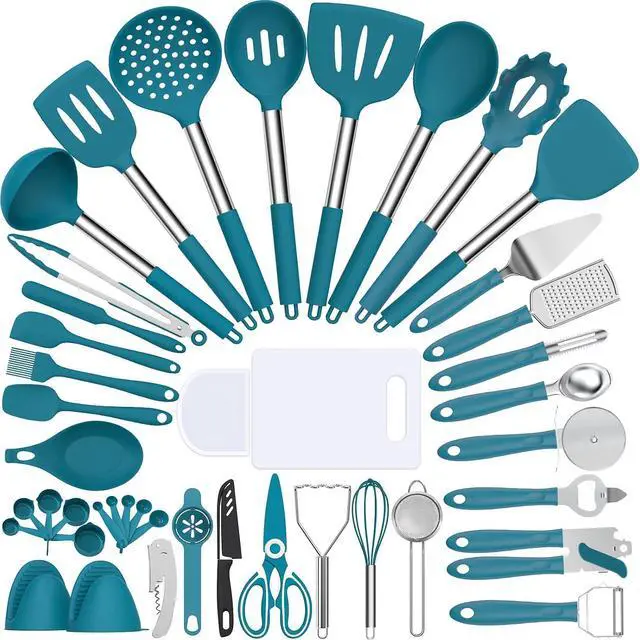 Main image of Silicone Kitchen Utensils Set, Umite Chef 43 pcs Cooking Utensils for Nonstick Cookware, Kitchen Tools-Silicone Utensil for Cooking Kitchen Set for Home Kitchen Accessories Set