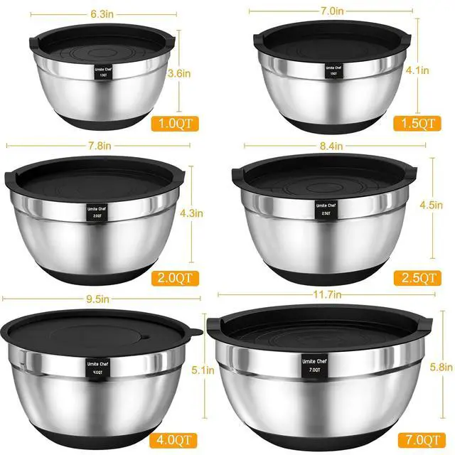 Alt view image 3 of 7 - Umite Chef 33Pcs Kitchen Cooking Utensils Set and 26pcs Mixing Bowls with Lids Set
