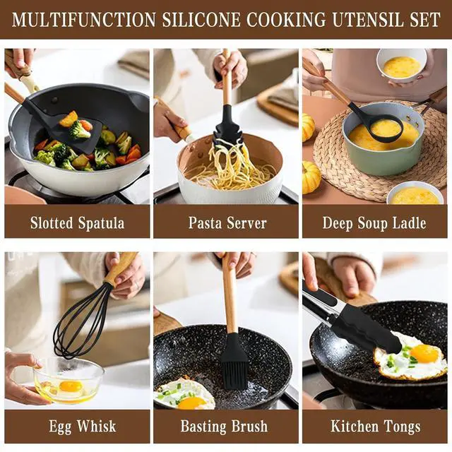 Alt view image 4 of 7 - Umite Chef 33Pcs Kitchen Cooking Utensils Set and 26pcs Mixing Bowls with Lids Set